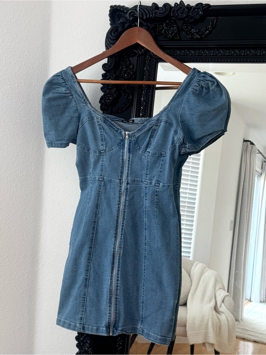 Fashion Nova Dresses & Skirts - Fashion Nova | Women’s Denim Puff Sleeve Mini Dress